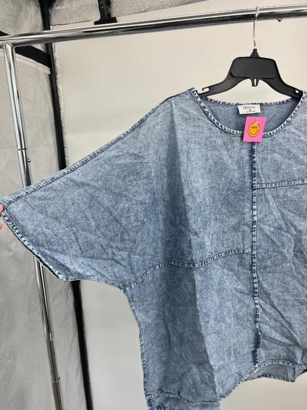 Oversized Denim Shirt- Zenana by Dressed in LALA - Picture 6 of 8